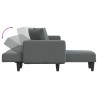 Canapé-lit en forme de L gris foncé 275x140x70 cm tissu 