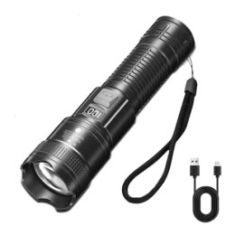 1600000 LM lampe de poche Super lumineuse LED Rechargeable par USB lon