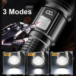 1600000 LM lampe de poche Super lumineuse LED Rechargeable par USB lon