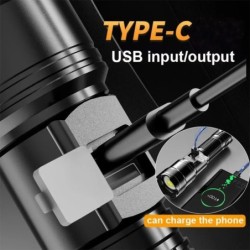 1600000 LM lampe de poche Super lumineuse LED Rechargeable par USB lon