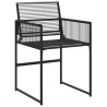 Ensemble à manger de jardin 9 pcs Noir Résine tressée 