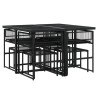 Ensemble à manger de jardin 9 pcs Noir Résine tressée 