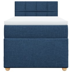Sommier à lattes de lit avec matelas Bleu 90x190 cm Tissu 