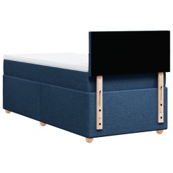 Sommier à lattes de lit avec matelas Bleu 90x190 cm Tissu 