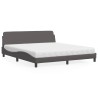 Lit avec matelas gris 180x200 cm similicuir 