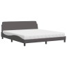 Lit avec matelas gris 180x200 cm similicuir 