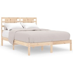 Cadre de lit sans matelas 135x190 cm bois massif 
