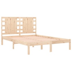 Cadre de lit sans matelas 135x190 cm bois massif 