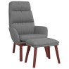 Chaise de relaxation avec tabouret Gris clair Tissu 