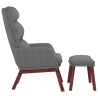 Chaise de relaxation avec tabouret Gris clair Tissu 