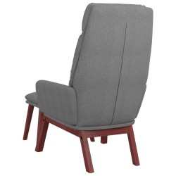 Chaise de relaxation avec tabouret Gris clair Tissu 