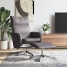 Fauteuil inclinable avec repose-pied gris similicuir 