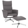 Fauteuil inclinable avec repose-pied gris similicuir 