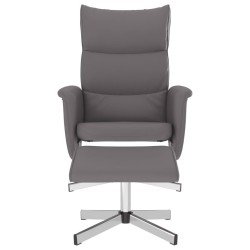 Fauteuil inclinable avec repose-pied gris similicuir 