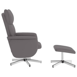 Fauteuil inclinable avec repose-pied gris similicuir 