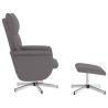 Fauteuil inclinable avec repose-pied gris similicuir 