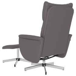 Fauteuil inclinable avec repose-pied gris similicuir 