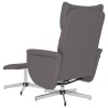 Fauteuil inclinable avec repose-pied gris similicuir 