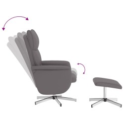 Fauteuil inclinable avec repose-pied gris similicuir 