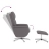 Fauteuil inclinable avec repose-pied gris similicuir 