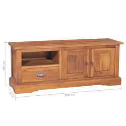 Meuble TV 100x30x40 cm Bois de teck solide 