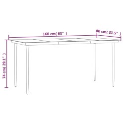 Ensemble à manger de jardin coussins 5pcs Noir Résine tressée 