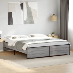Cadre de lit sans matelas sonoma gris 180x200 cm 
