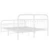 Cadre de lit métal sans matelas et pied de lit blanc 150x200 cm 