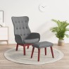 Chaise de relaxation avec repose-pied Gris clair Tissu 