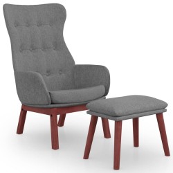 Chaise de relaxation avec repose-pied Gris clair Tissu 