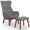Chaise de relaxation avec repose-pied Gris clair Tissu 