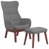 Chaise de relaxation avec repose-pied Gris clair Tissu 