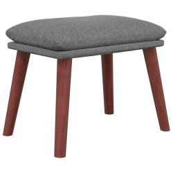 Chaise de relaxation avec repose-pied Gris clair Tissu 