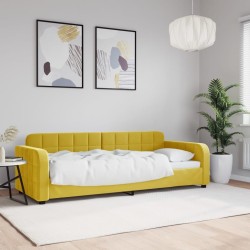 Lit de repos sans matelas jaune 80x200 cm velours 