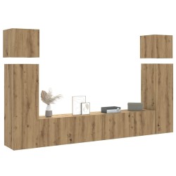 Ensemble de meuble TV mural 8 pcs chêne artisanal 