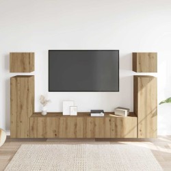 Ensemble de meuble TV mural 8 pcs chêne artisanal 