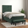 Sommier à lattes de lit et matelas Vert foncé 80x200 cm Velours 