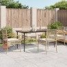 Ensemble à manger de jardin avec coussins 5pcs Beige poly rotin 