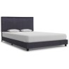 Cadre de lit sans matelas gris foncé tissu 140x200 cm 