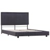 Cadre de lit sans matelas gris foncé tissu 140x200 cm 