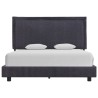 Cadre de lit sans matelas gris foncé tissu 140x200 cm 