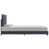 Cadre de lit sans matelas gris foncé tissu 140x200 cm 