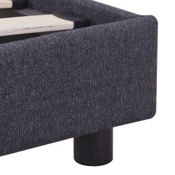 Cadre de lit sans matelas gris foncé tissu 140x200 cm 