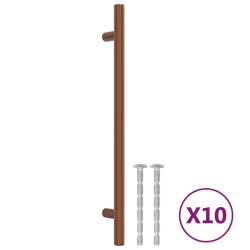 Poignées d'armoire 10 pcs bronze 192 mm acier inoxydable 