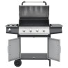 Barbecue à gaz 4+1 zones cuisson Noir et argenté Acier et inox  