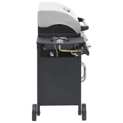 Barbecue à gaz 4+1 zones cuisson Noir et argenté Acier et inox  
