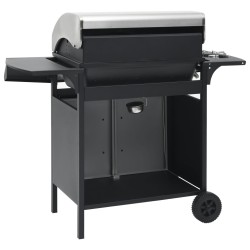 Barbecue à gaz 4+1 zones cuisson Noir et argenté Acier et inox  