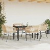 Ensemble à manger jardin coussins 5pcs marron poly rotin verre 