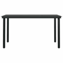 Ensemble à manger jardin coussins 5pcs marron poly rotin verre 