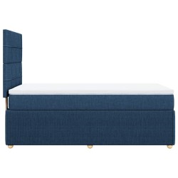 Sommier à lattes de lit avec matelas Bleu 90x190 cm Tissu 